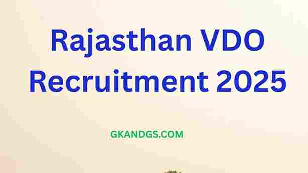 Rajasthan VDO Recruitment 2025