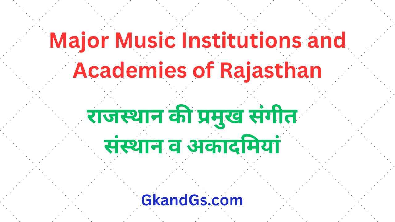 Major Music Institutions and Academies of Rajasthan